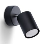 Applique murale spot orientable en métal noir ou blanc - vue rapprochée