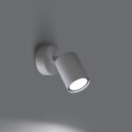 Applique murale spot orientable en métal noir ou blanc - vue de face