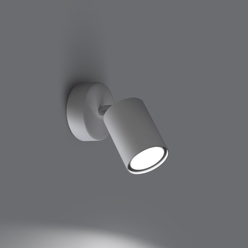 Applique murale spot orientable en métal noir ou blanc - vue de face