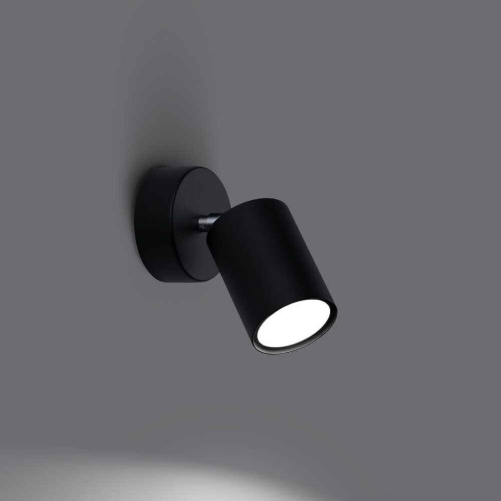 Applique murale spot orientable en métal noir ou blanc