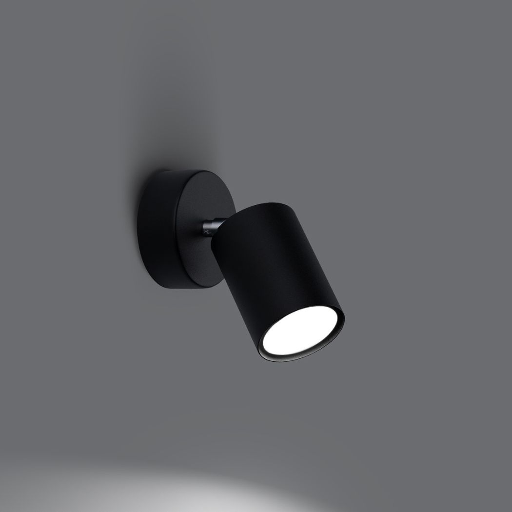 Applique murale spot orientable en métal noir ou blanc