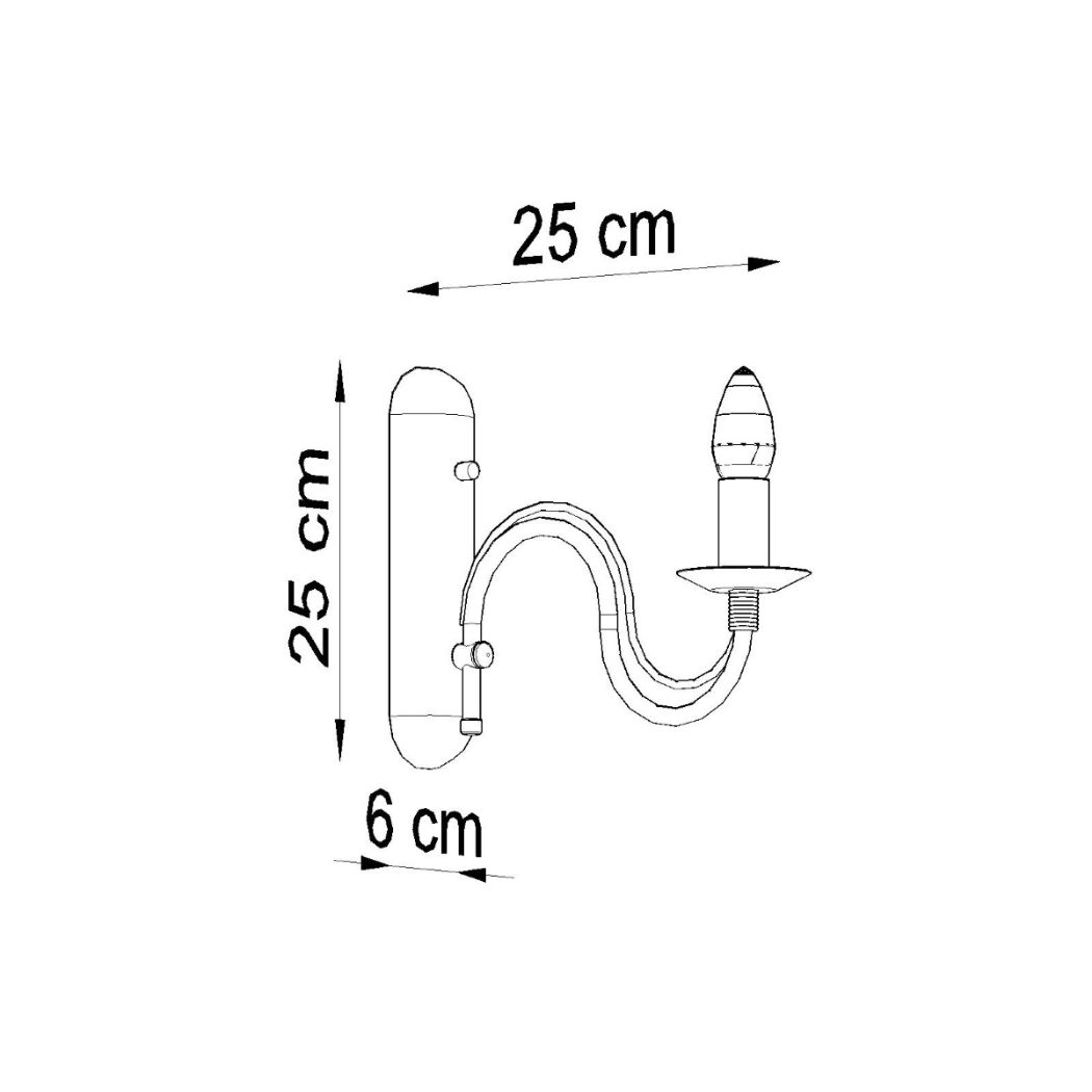 Applique murale style chandelier moderne en acier - vue de face