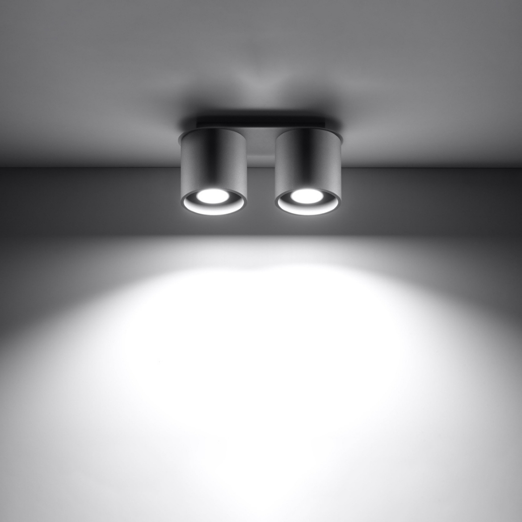 Lustre plafonnier minimaliste double éclairage - vue de côté