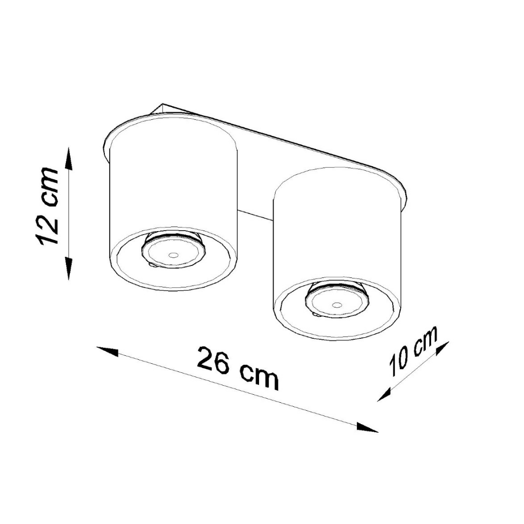 Lustre plafonnier minimaliste double éclairage - vue de face