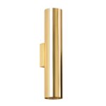 Applique murale design façon tube en métal doré brillant
