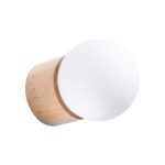 Applique murale cylindrique en bois naturel style scandinave - vue de côté