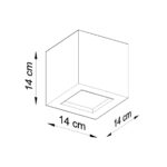 Applique murale cubique en céramique noire - vue de côté