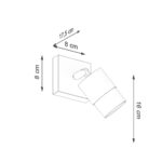 Applique murale moderne spot orientable en acier noir et finition or ou argent
