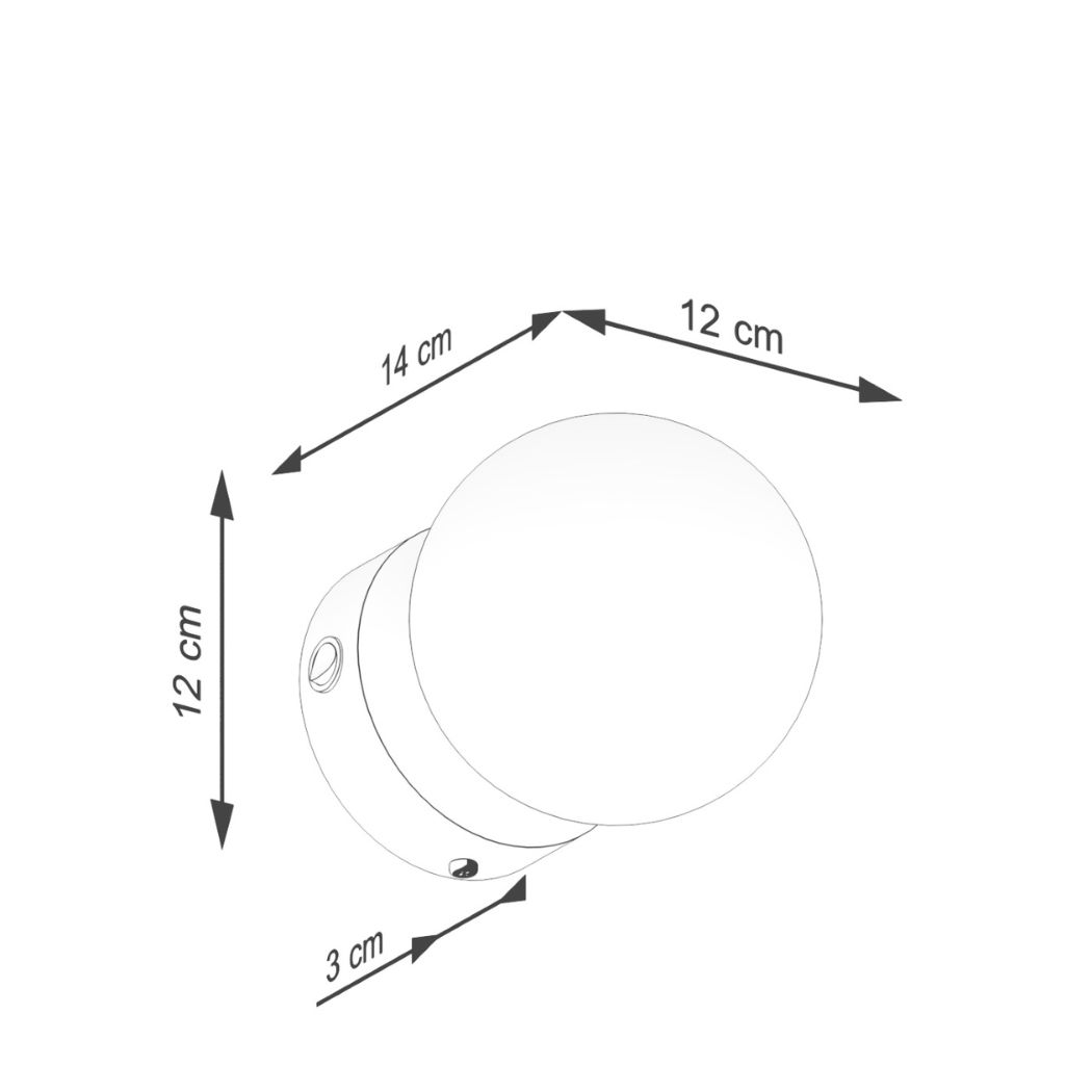 Applique murale ronde et minimaliste en verre - détail