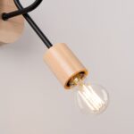 Applique murale scandinave en bois et métal façon lampe araignée - zoom matière