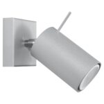 Applique murale spot moderne en acier gris - détail