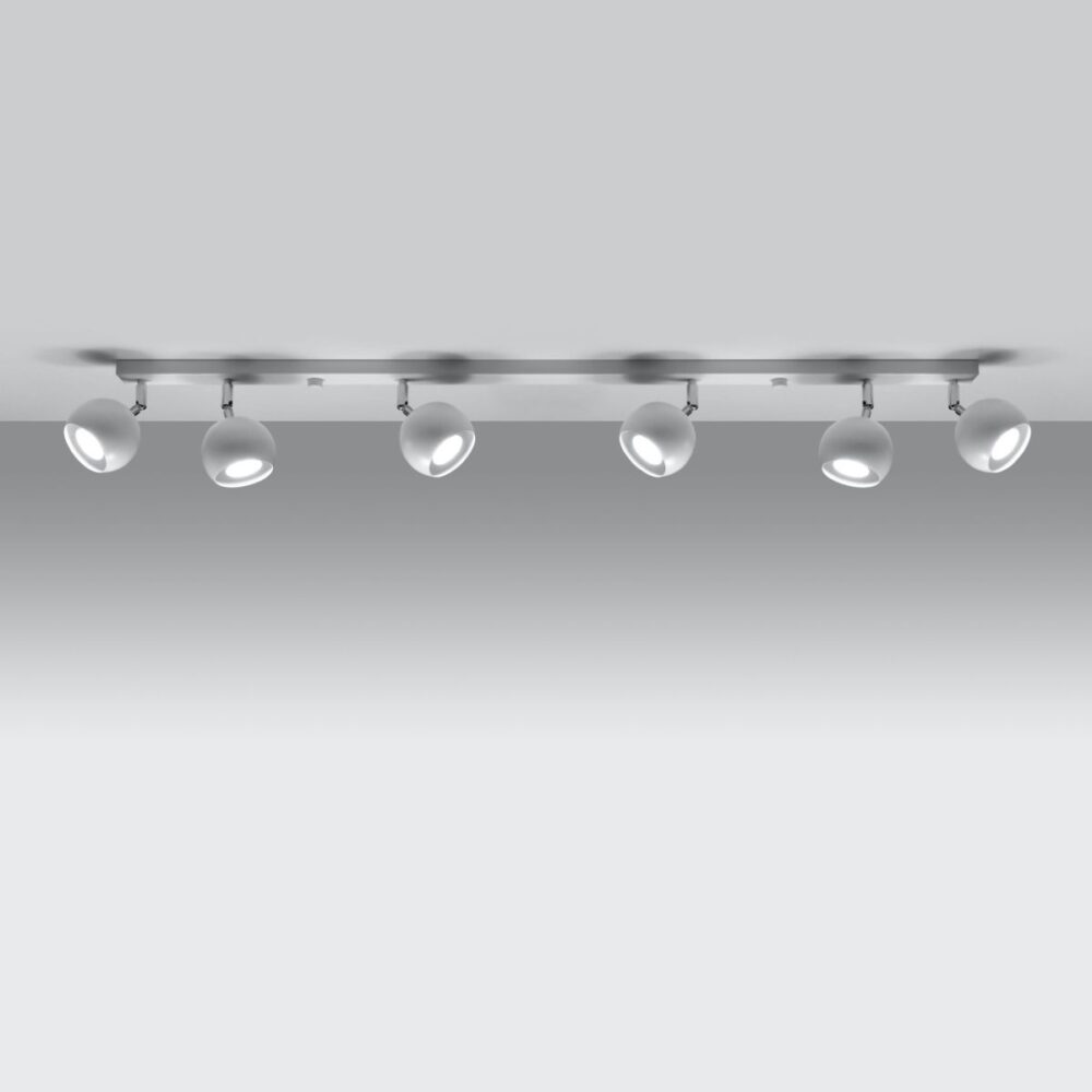Lustre plafonnier design avec spots orientables noir ou blanc