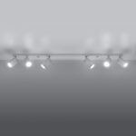 Lustre plafonnier en acier à 6 spots orientables - vue de côté