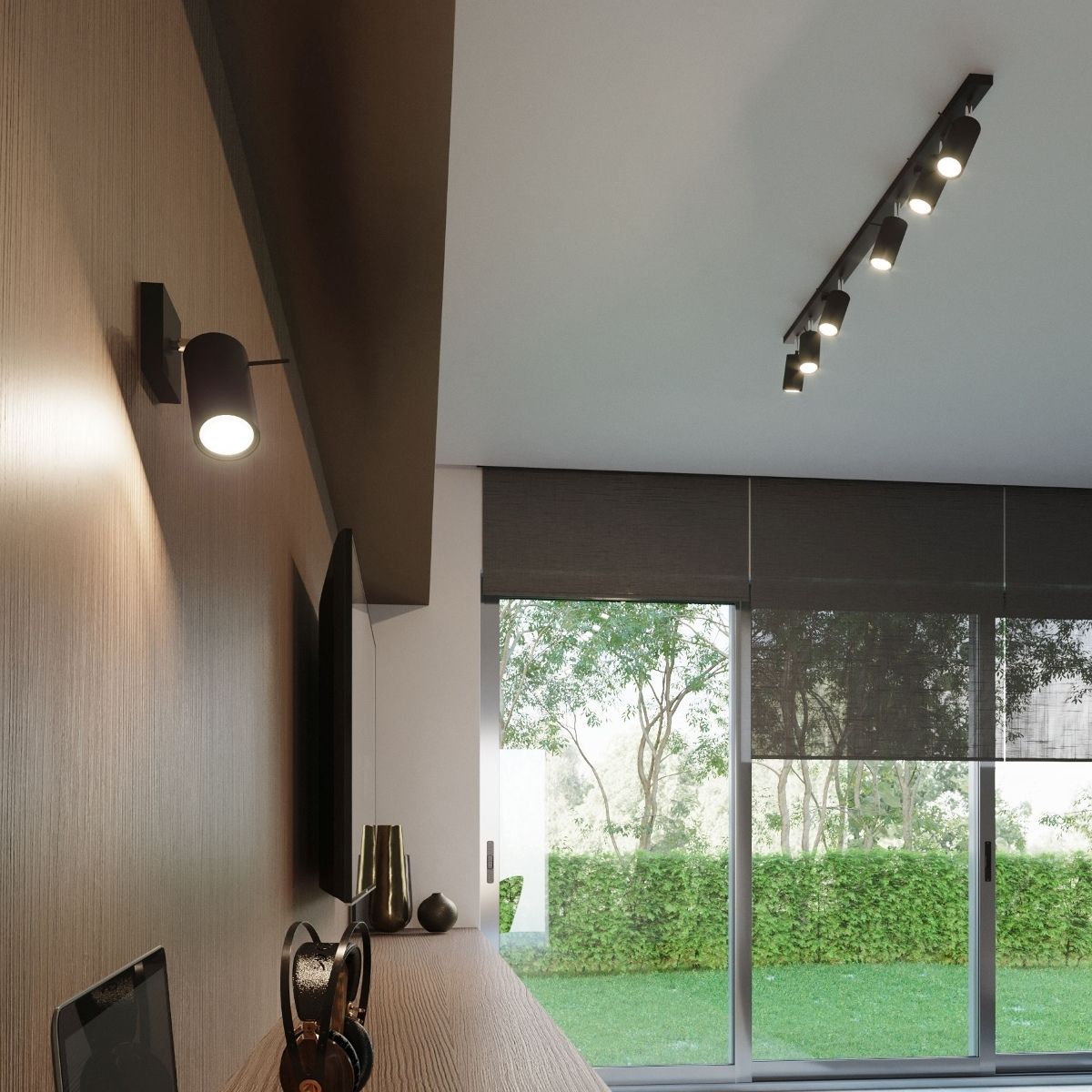 Lustre plafonnier en acier à 6 spots orientables