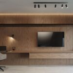Lustre plafonnier en acier à 6 spots orientables - vue de face