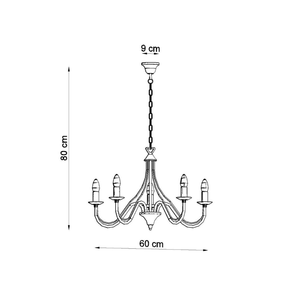Lustre plafonnier façon chandelier design en acier noir ou blanc - vue d'ensemble