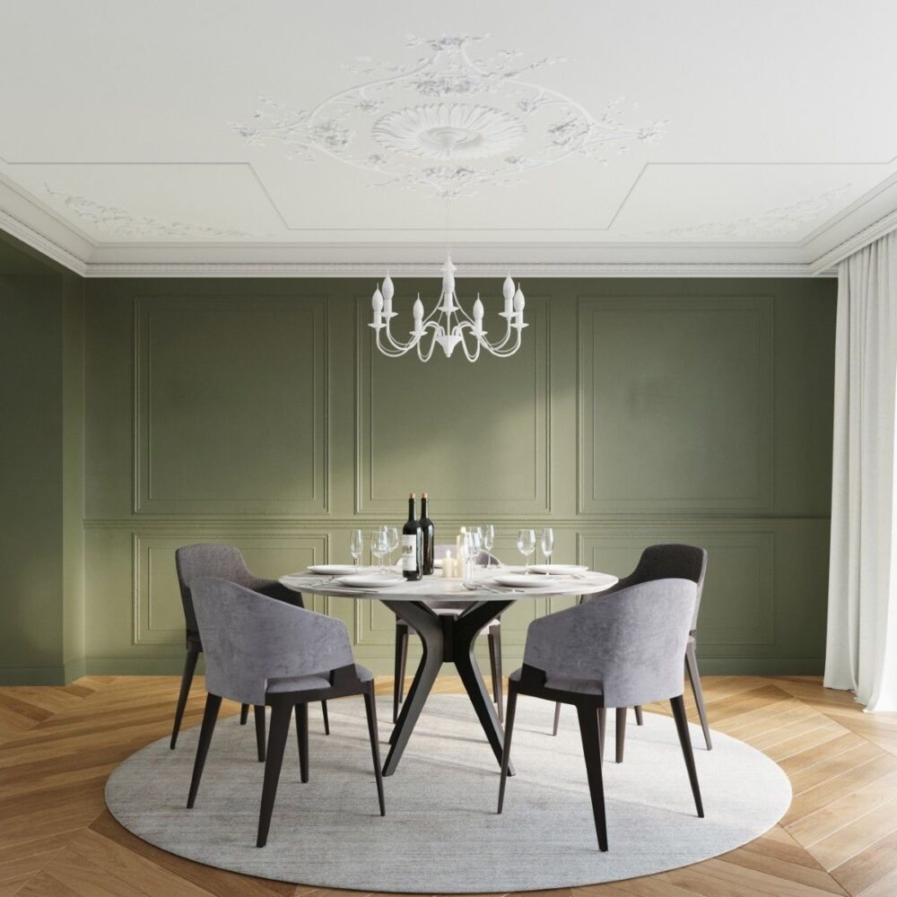 Lustre plafonnier façon chandelier design en acier noir ou blanc - zoom matière