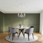 Lustre plafonnier façon chandelier design en acier noir ou blanc - zoom matière
