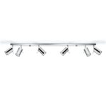 Lustre plafonnier moderne avec 6 spots orientables en acier chromé