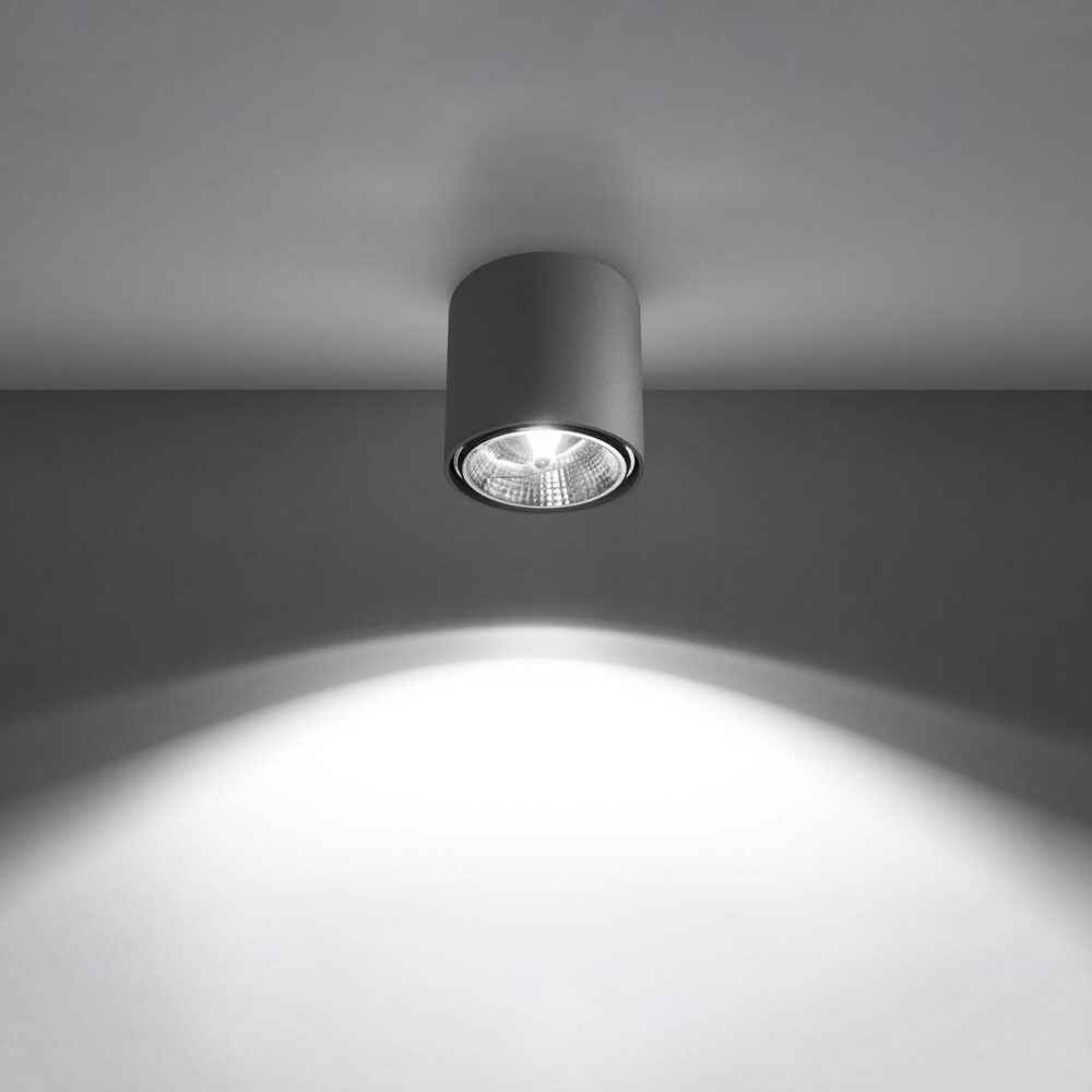 Lustre plafonnier spot LED rond moderne en aluminium - vue de face
