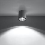 Lustre plafonnier spot LED rond moderne en aluminium - vue de face