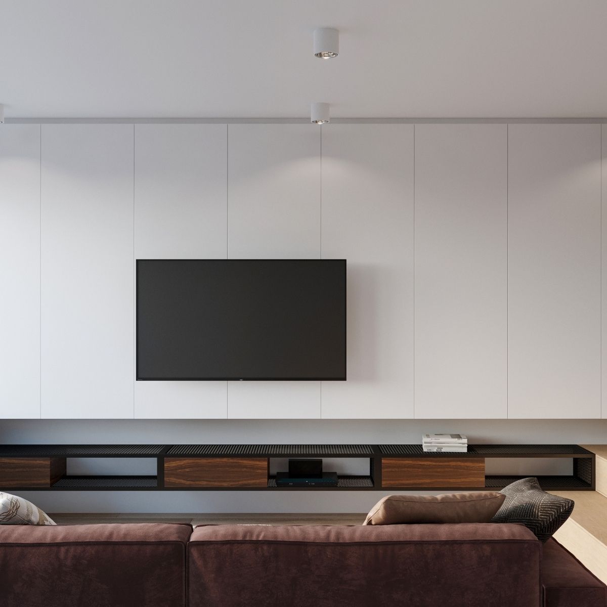 Lustre plafonnier spot LED rond moderne en aluminium - détail