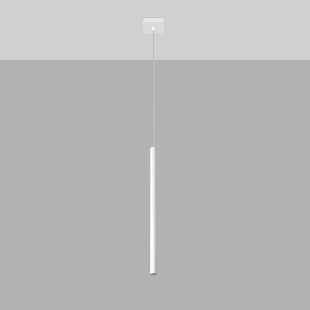 Suspension moderne fine en acier noir ou blanc