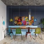 Suspension globe en verre design en plusieurs coloris - ambiance allumée