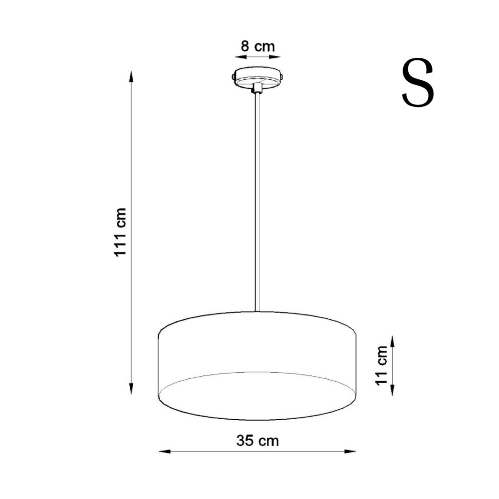 Lustre suspendu avec abat-jour rond en PVC — détail de finition