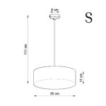 Lustre suspendu avec abat-jour rond en PVC — détail de finition
