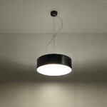 Lustre suspendu avec abat-jour rond en PVC — vue principale