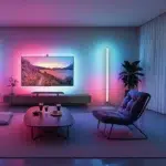 Lampadaire intelligent LED d’angle atmosphère créative - vue de face