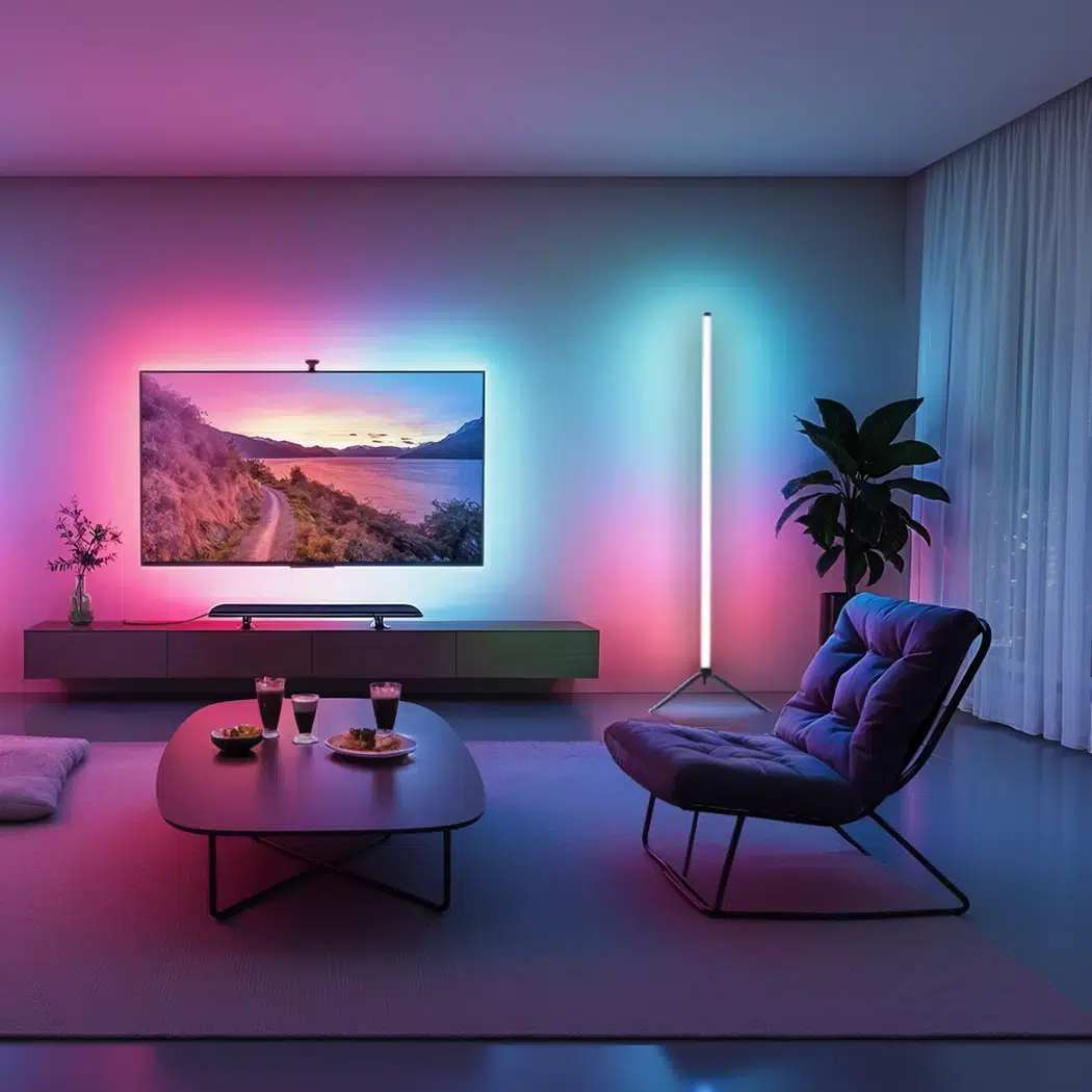 Lampadaire intelligent LED d’angle atmosphère créative - vue de face