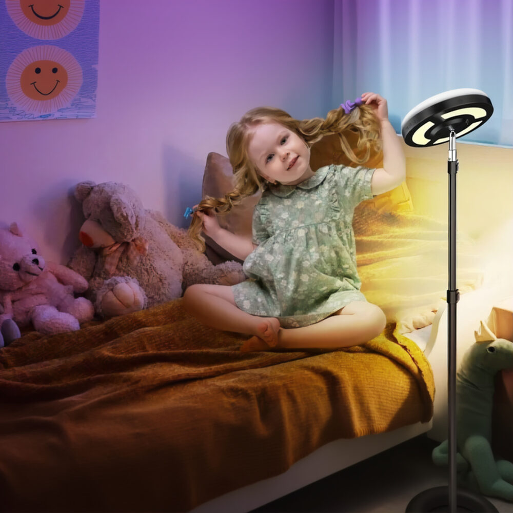 Lampadaire intelligent d’angle LED à ambiance évolutive - détail