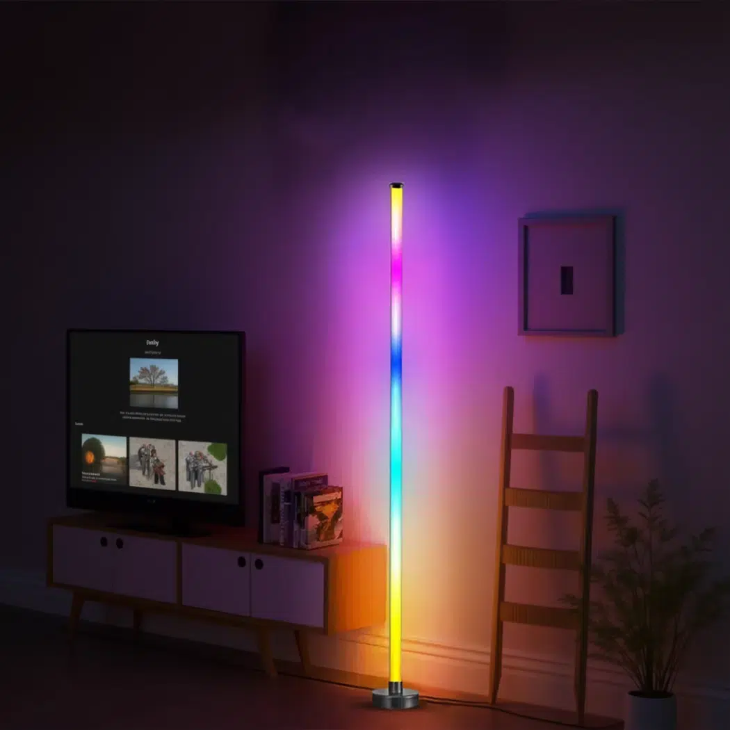 Lampadaire intelligent LED d’angle ambiance personnalisée - vue de face