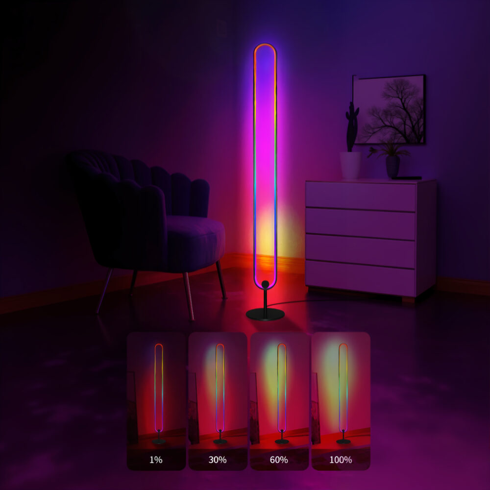 Lampadaire LED d’angle intelligent pour ambiance immersive — détail