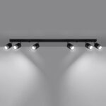 Lustre plafonnier orientable design noir et chrome - vue de côté