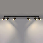 Lustre plafonnier orientable design noir et doré - ambiance éteinte