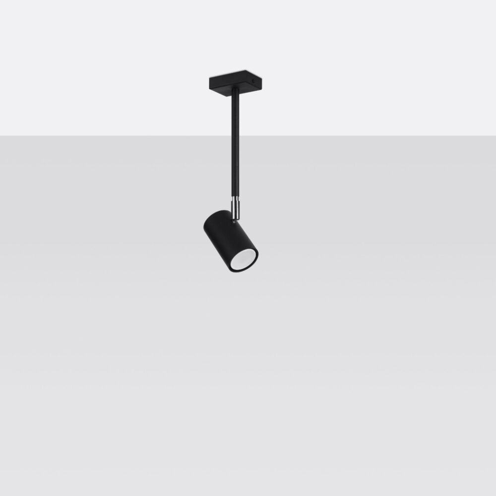 Lustre suspension industriel noir au design épuré