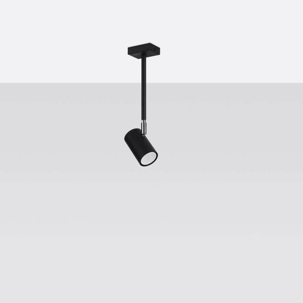 Lustre suspension industriel noir au design épuré