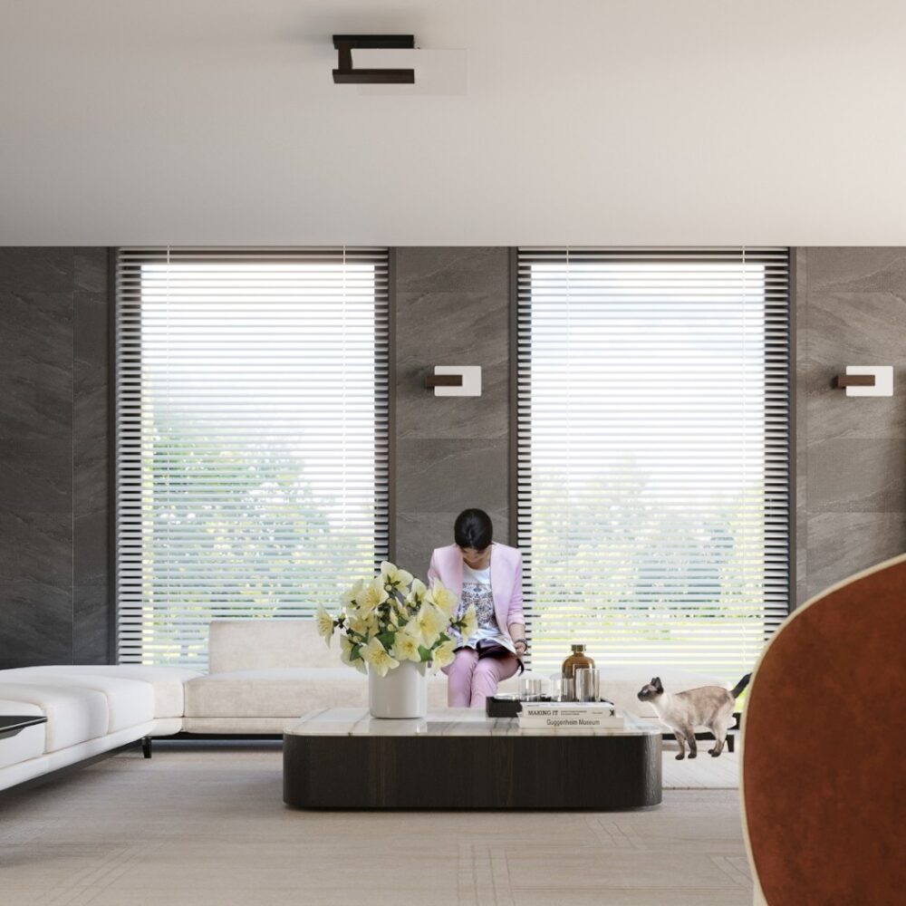 Lustre plafonnier en bois wengé au style raffiné - détail