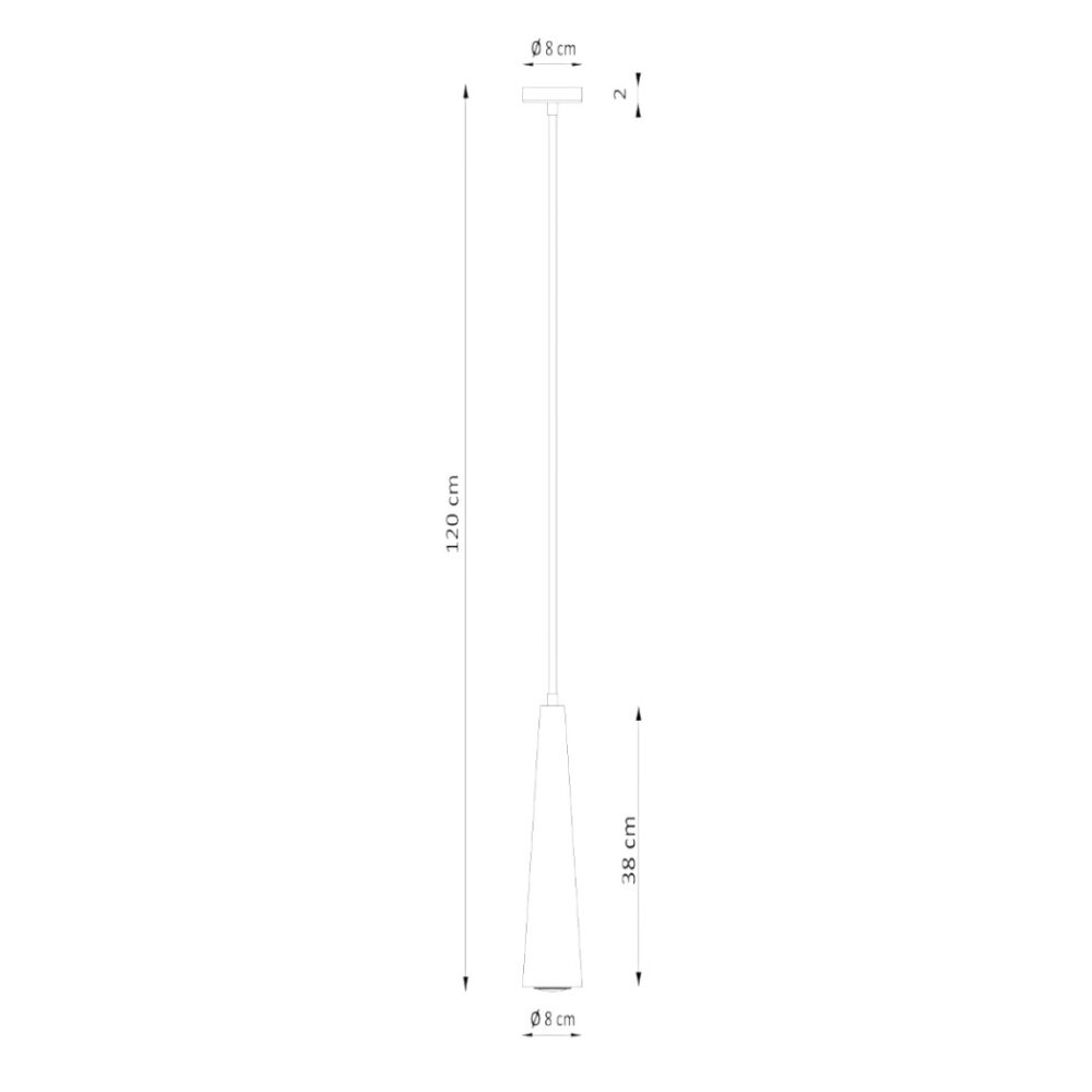 Suspension bois naturel au design conique raffiné - vue de face