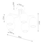 Lustre plafonnier design chic et élégant en verre fumé - ambiance éteinte
