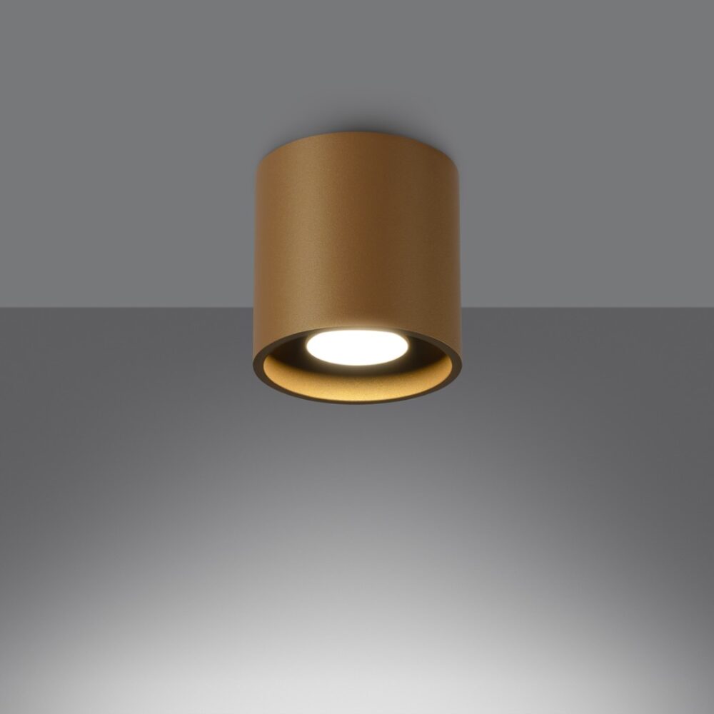 Lustre plafonnier doré design contemporain - vue de face