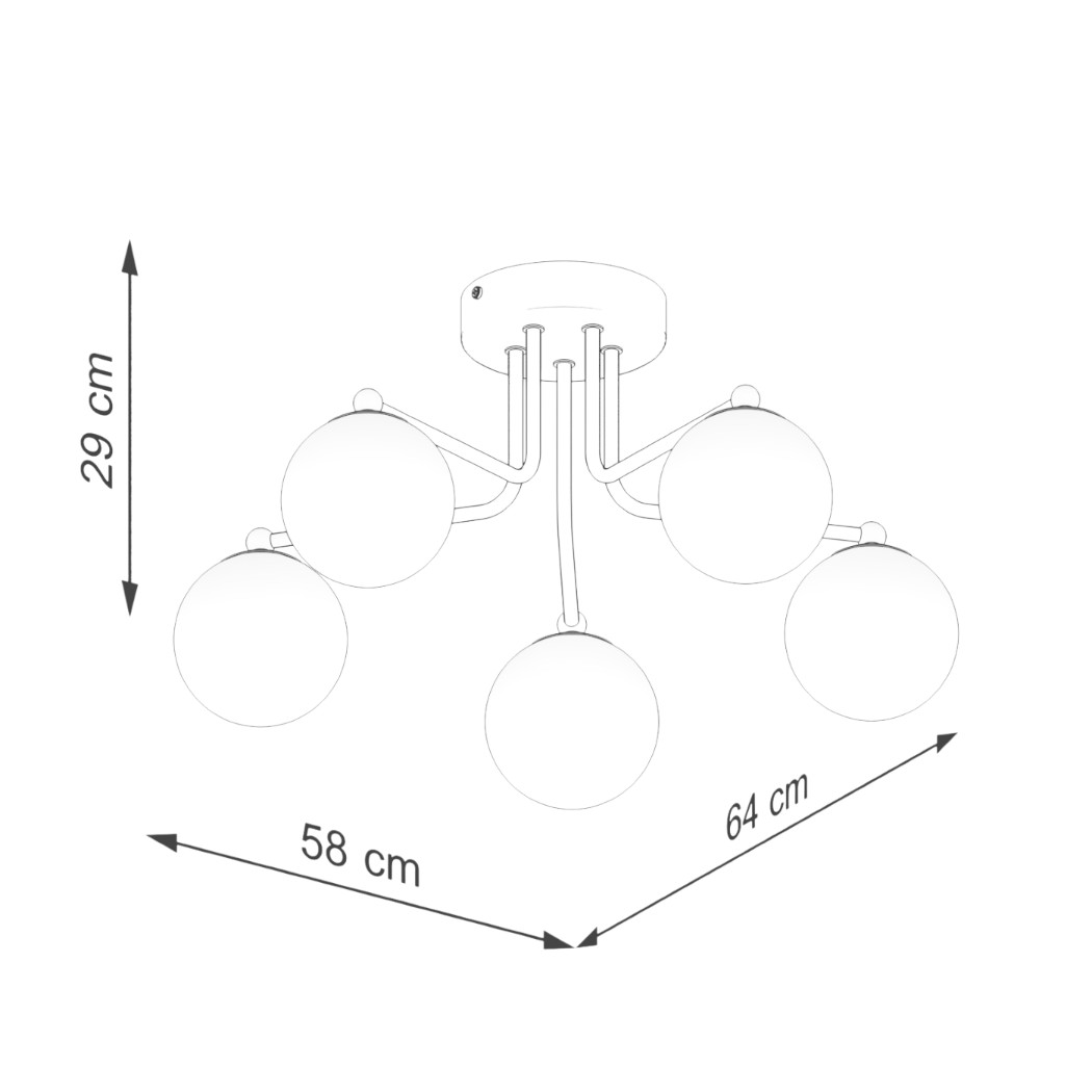 Lustre plafonnier moderne avec globes en verre intemporel - zoom matière