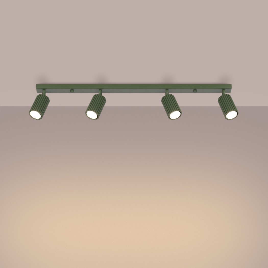 Lustre plafonnier design à 4 spots orientables aluminium - vue d'ensemble