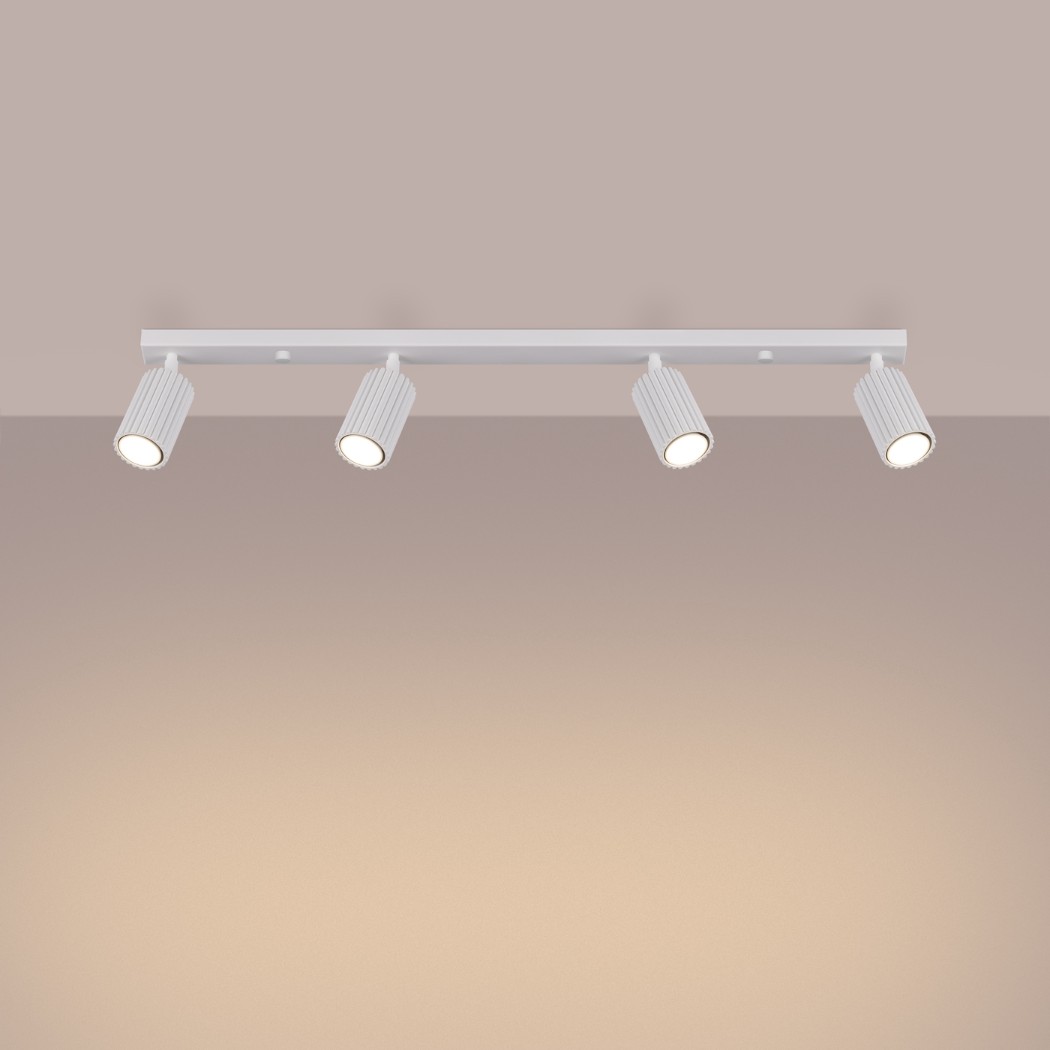 Lustre plafonnier design à 4 spots orientables aluminium - détail