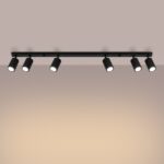Lustre plafonnier design à 6 spots orientables - vue de côté