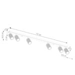 Lustre plafonnier design à 6 spots orientables - ambiance éteinte