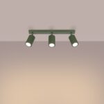 Lustre plafonnier design rainuré à 3 spots modulables - détail